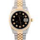 Rolex DateJust BLACK DIAMOND Two-Tone Yellow Gold Jubilee 36mm 16013 Watch BOX