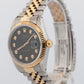 Rolex DateJust BLACK DIAMOND Two-Tone Yellow Gold Jubilee 36mm 16013 Watch BOX