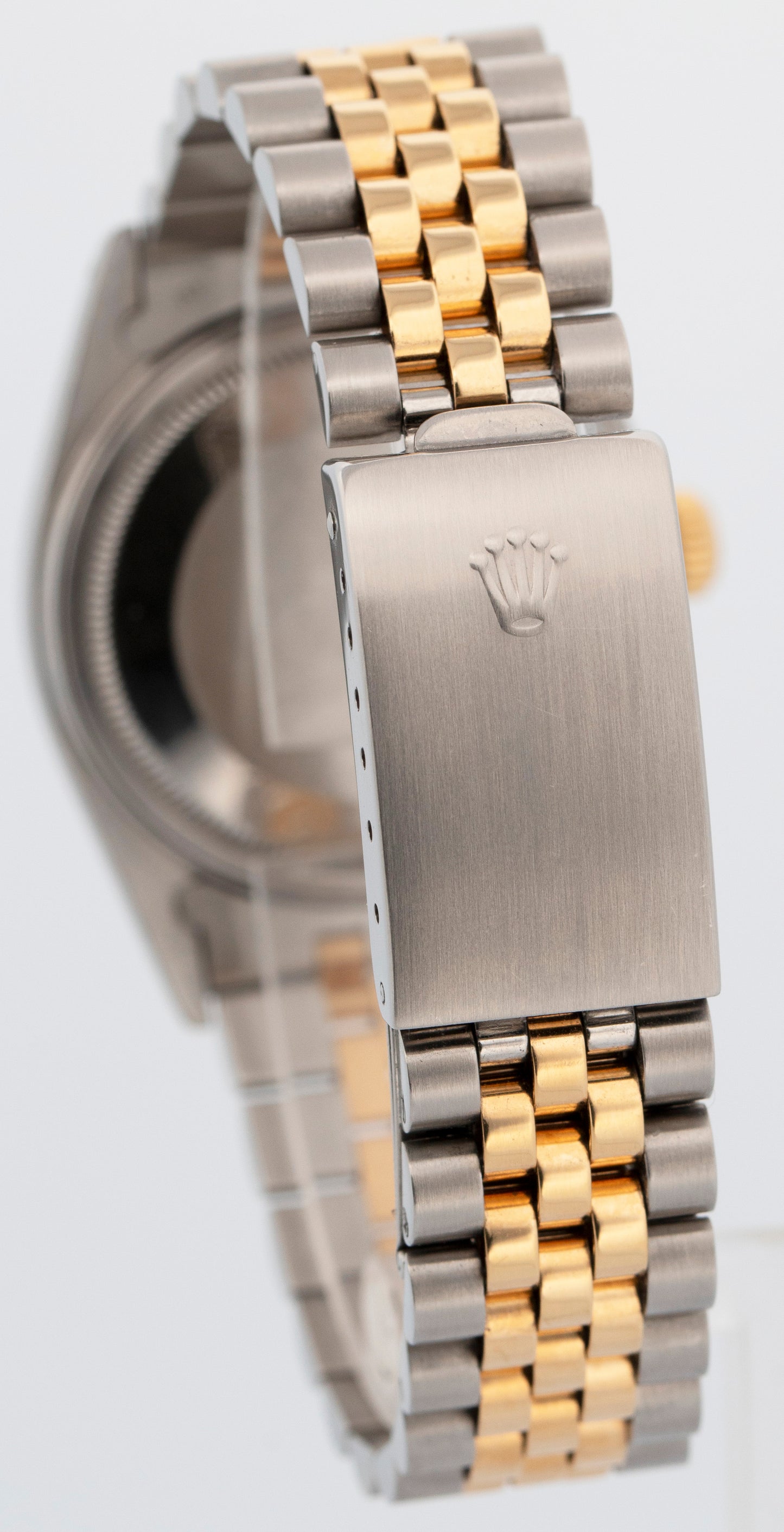 Rolex DateJust BLACK DIAMOND Two-Tone Yellow Gold Jubilee 36mm 16013 Watch BOX
