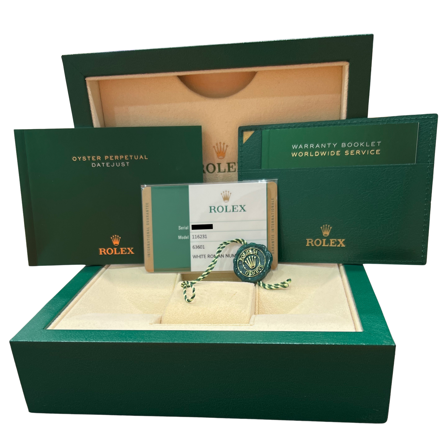 2018 PAPERS Rolex DateJust WHITE Two-Tone 18K Rose Gold 36mm 116231 Watch BOX