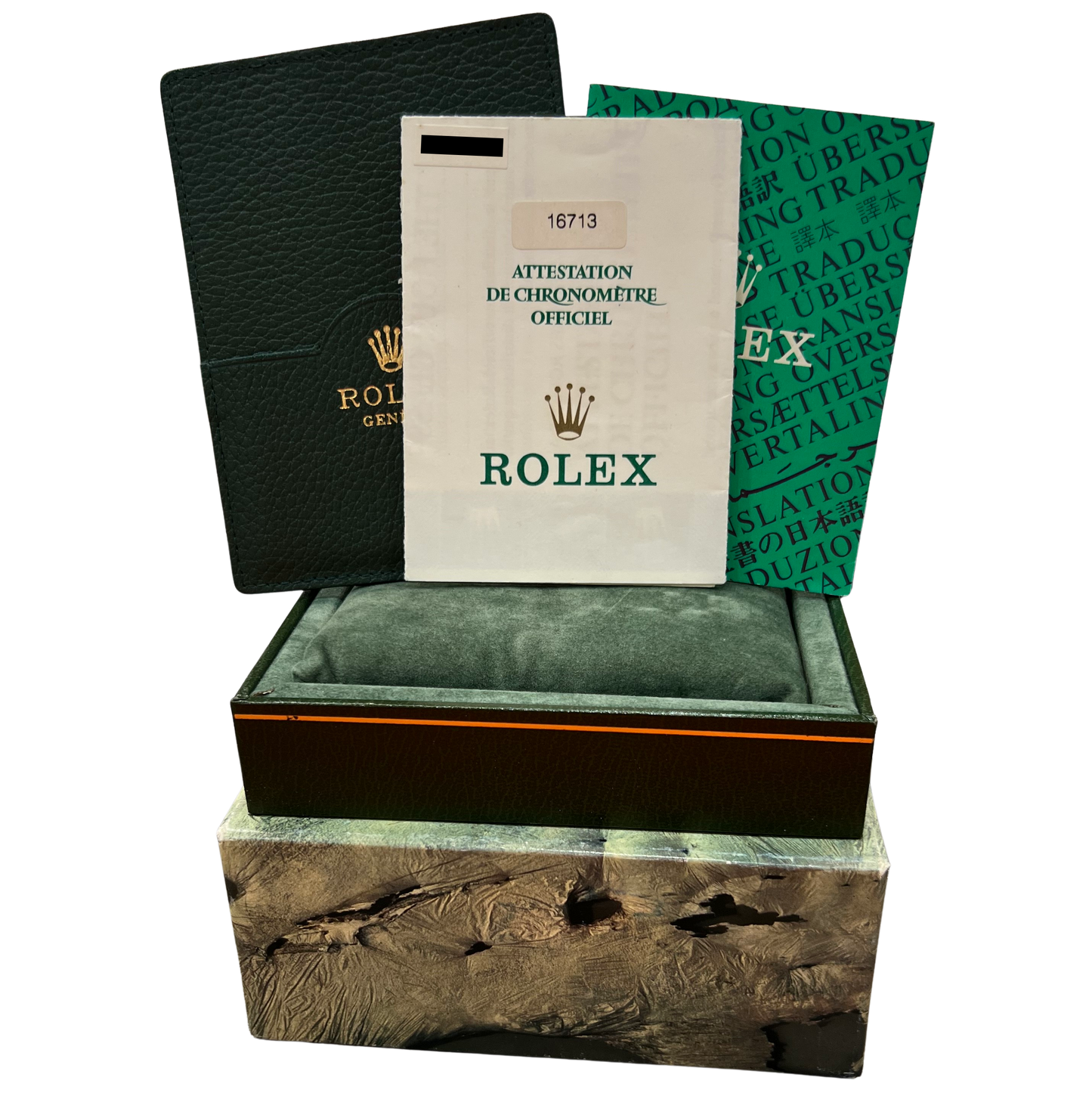 PAPERS Rolex GMT-Master II ROOT BEER Brown Two-Tone 40mm 16713 Watch BOX
