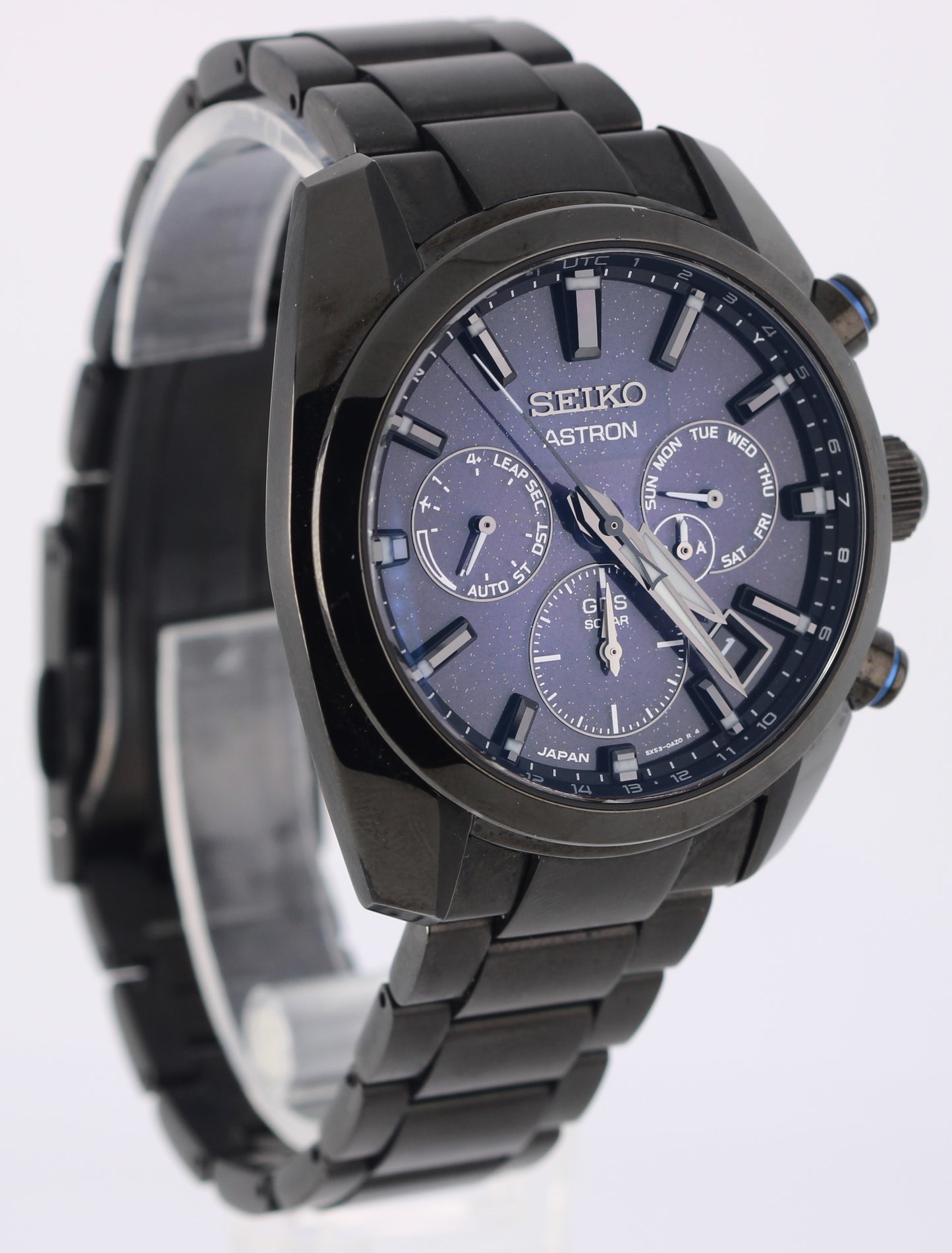 Seiko Astron GPS Solar Black Stainless Steel Blue Nebula 43mm 5X53-0BC0 Watch