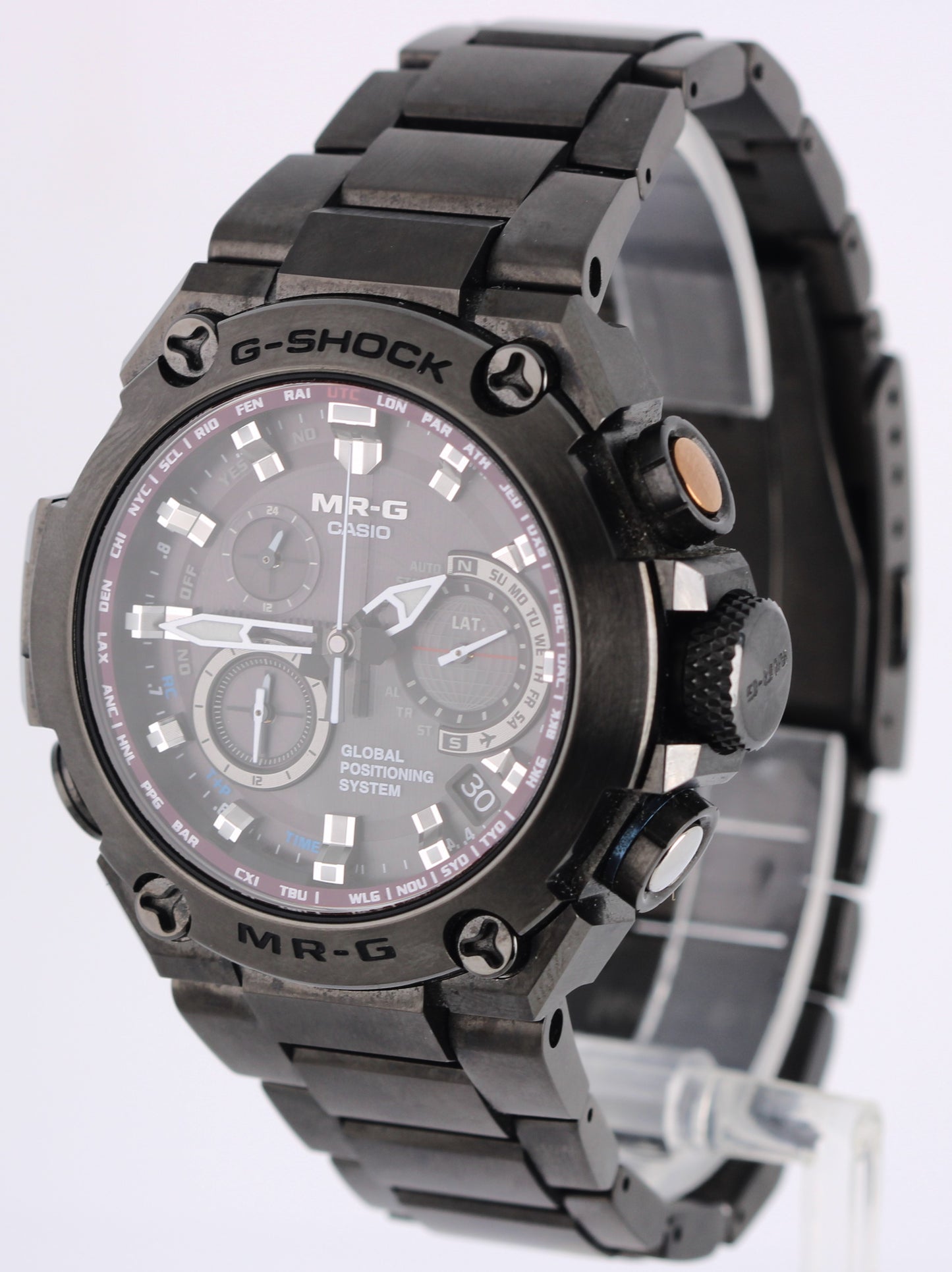 G-Shock CASIO Mr-G GPS Titanium DLC Black 50mm MRG-G1000 Solar Quartz Watch
