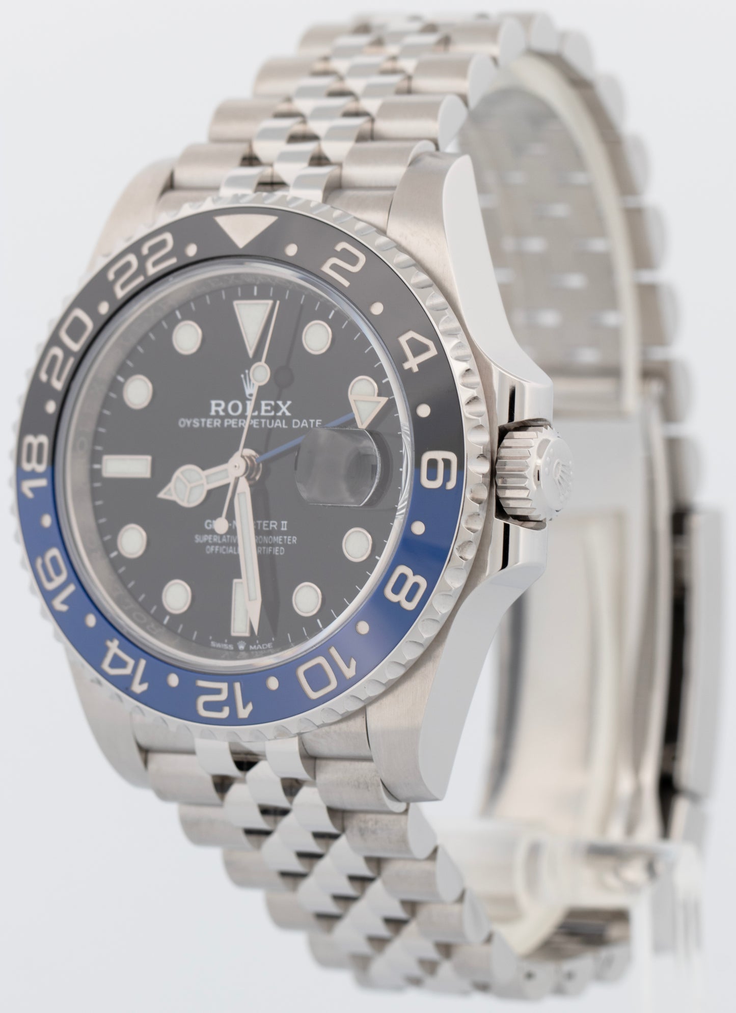 MINT NEW PAPERS Rolex GMT-Master II BATMAN Blue Jubilee 40mm 126710 BLNR BOX