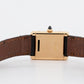 VINTAGE Ladies Cartier Tank Louis 18k Gold Green Leather 78087 21mm Manual Watch
