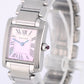 Ladies Cartier Tank Française Steel PINK Mother of Pearl Roman 20mm 2384 Watch
