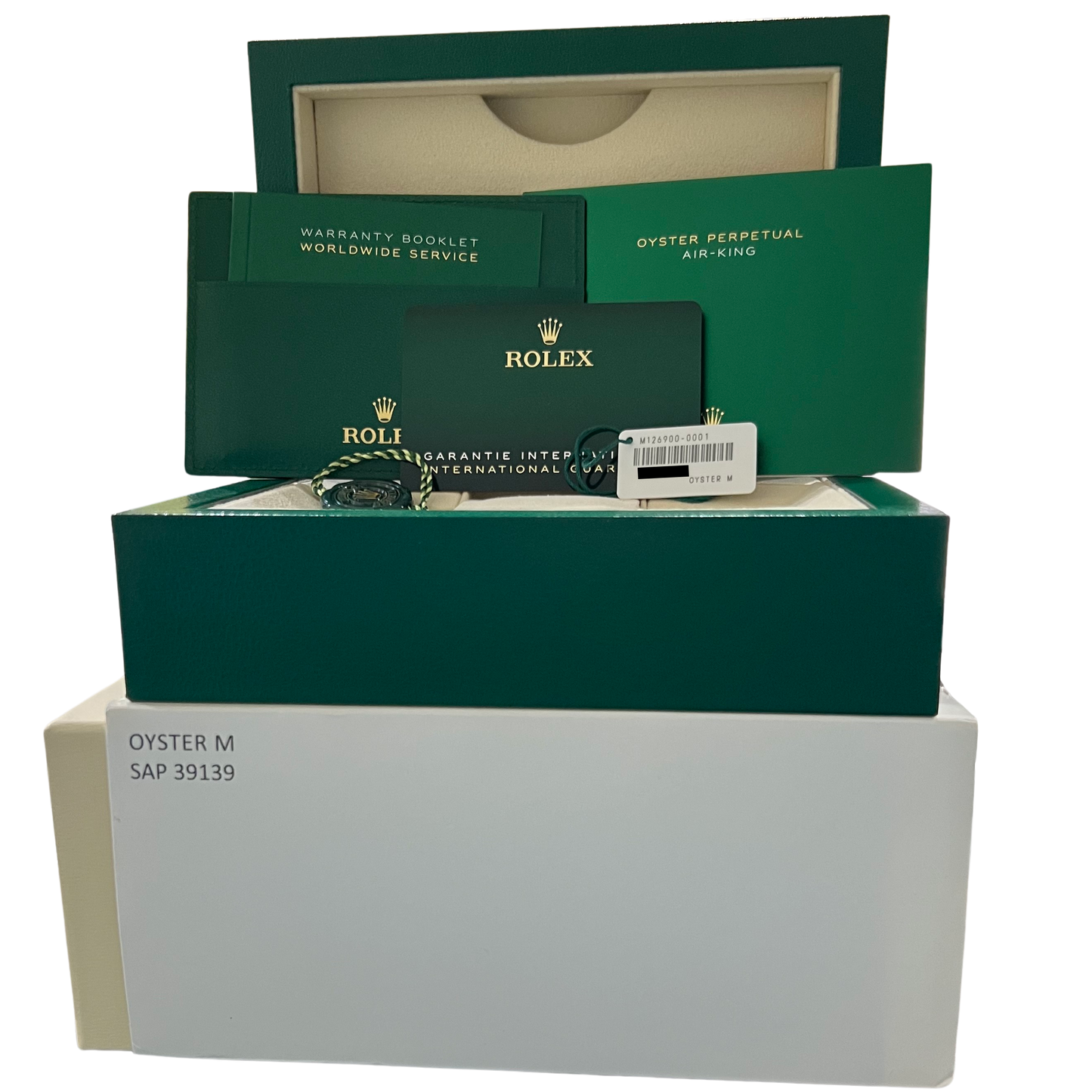 2023 PAPERS Rolex Air-King BLACK Stainless Steel 40mm 126900 Watch BOX
