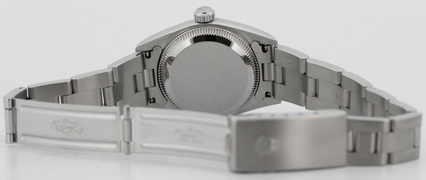 Rolex Oyster Perpetual 24mm Black Stainless Steel Oyster NO-HOLES Watch 76080