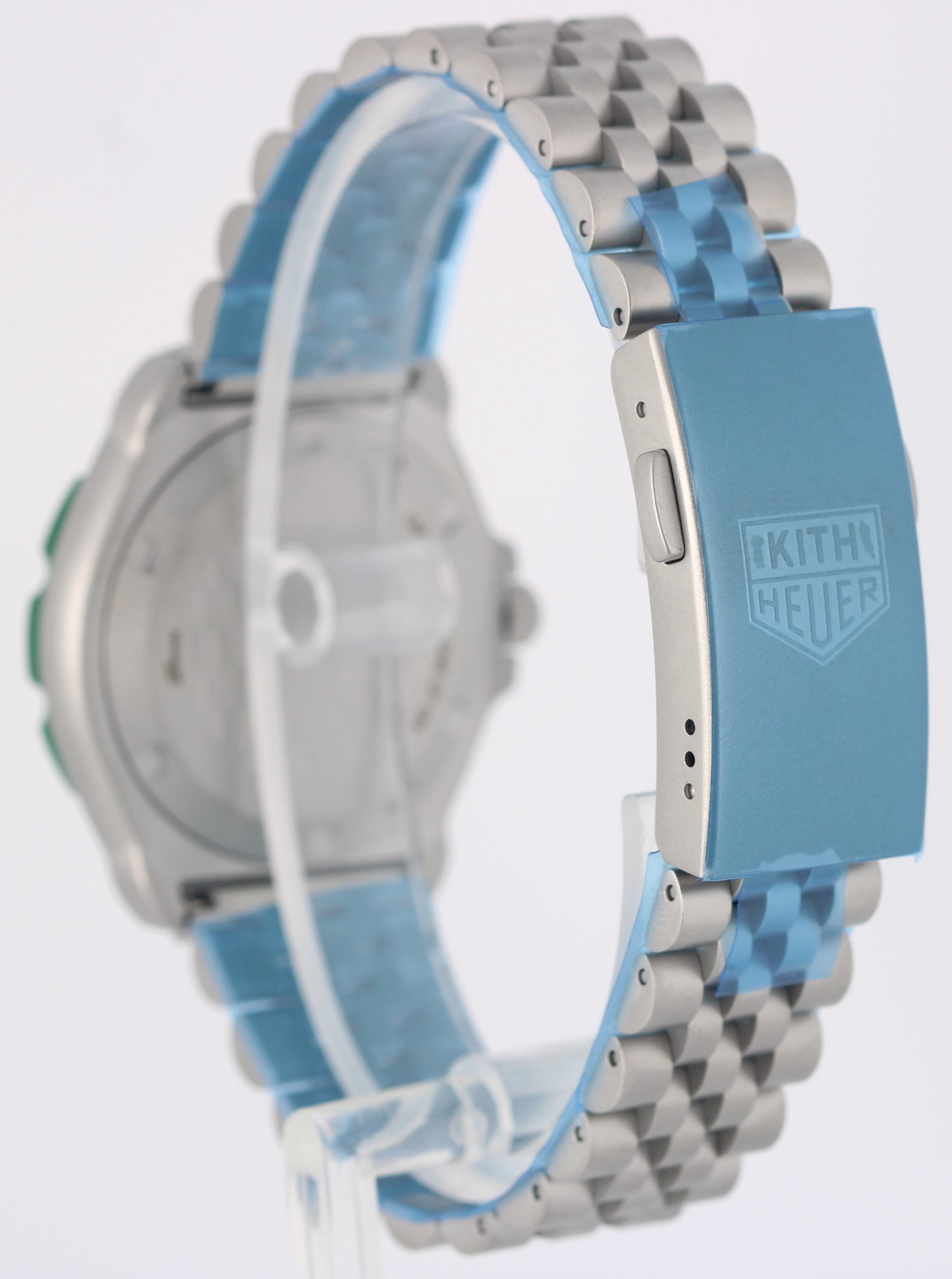 NEW PAPERS Tag Heuer KITH Formula 1 Eggshell 35mm GREEN BEZEL WA121N.BA0023 BOX