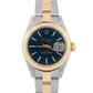 Ladies Rolex DateJust BLUE 18K Yellow Gold Stainless 26mm OYSTER Watch 79173