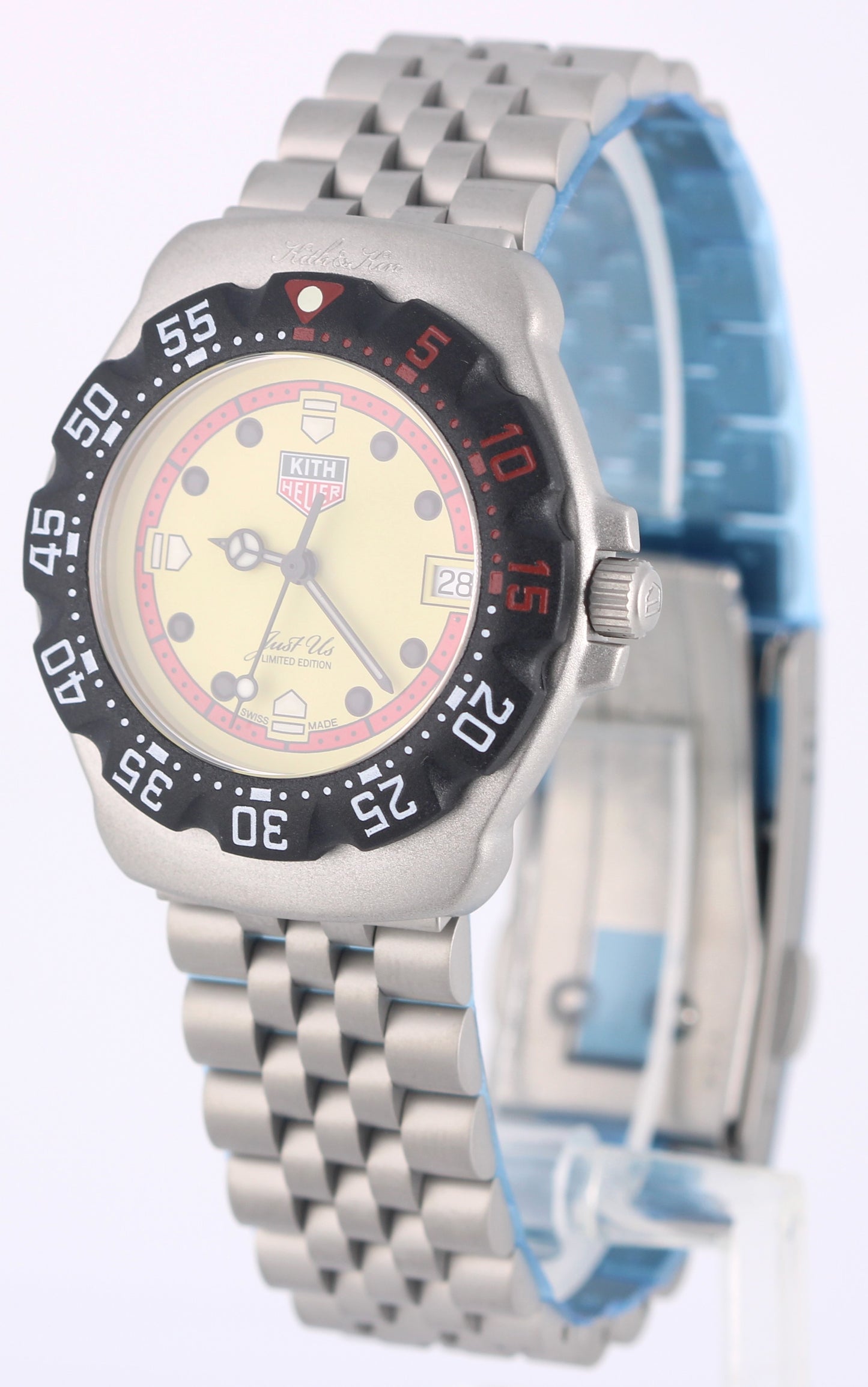 2024 PAPERS Tag Heuer KITH Formula 1 Eggshell 35mm BLACK BEZEL WA121F.BA0023 BOX