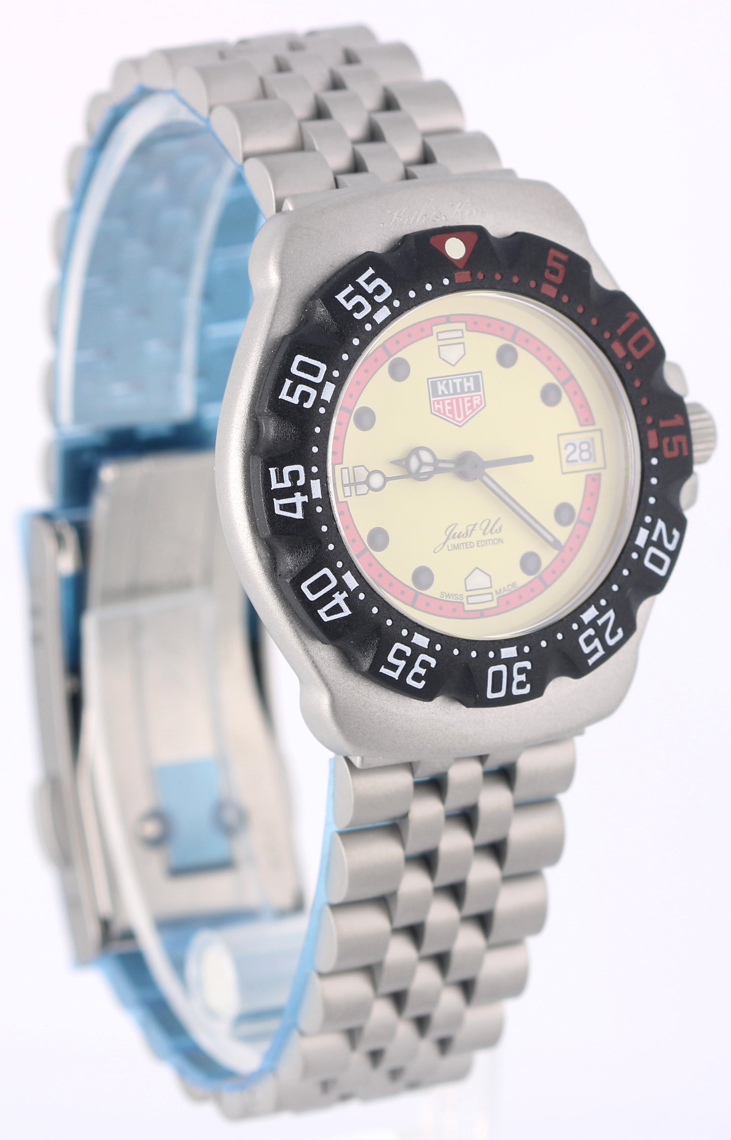 2024 PAPERS Tag Heuer KITH Formula 1 Eggshell 35mm BLACK BEZEL WA121F.BA0023 BOX