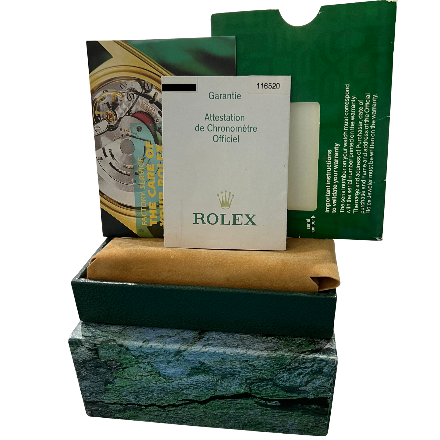 2002 PAPERS Rolex Daytona Cosmograph PANNA CREAM WHITE 40mm 116520 BOX