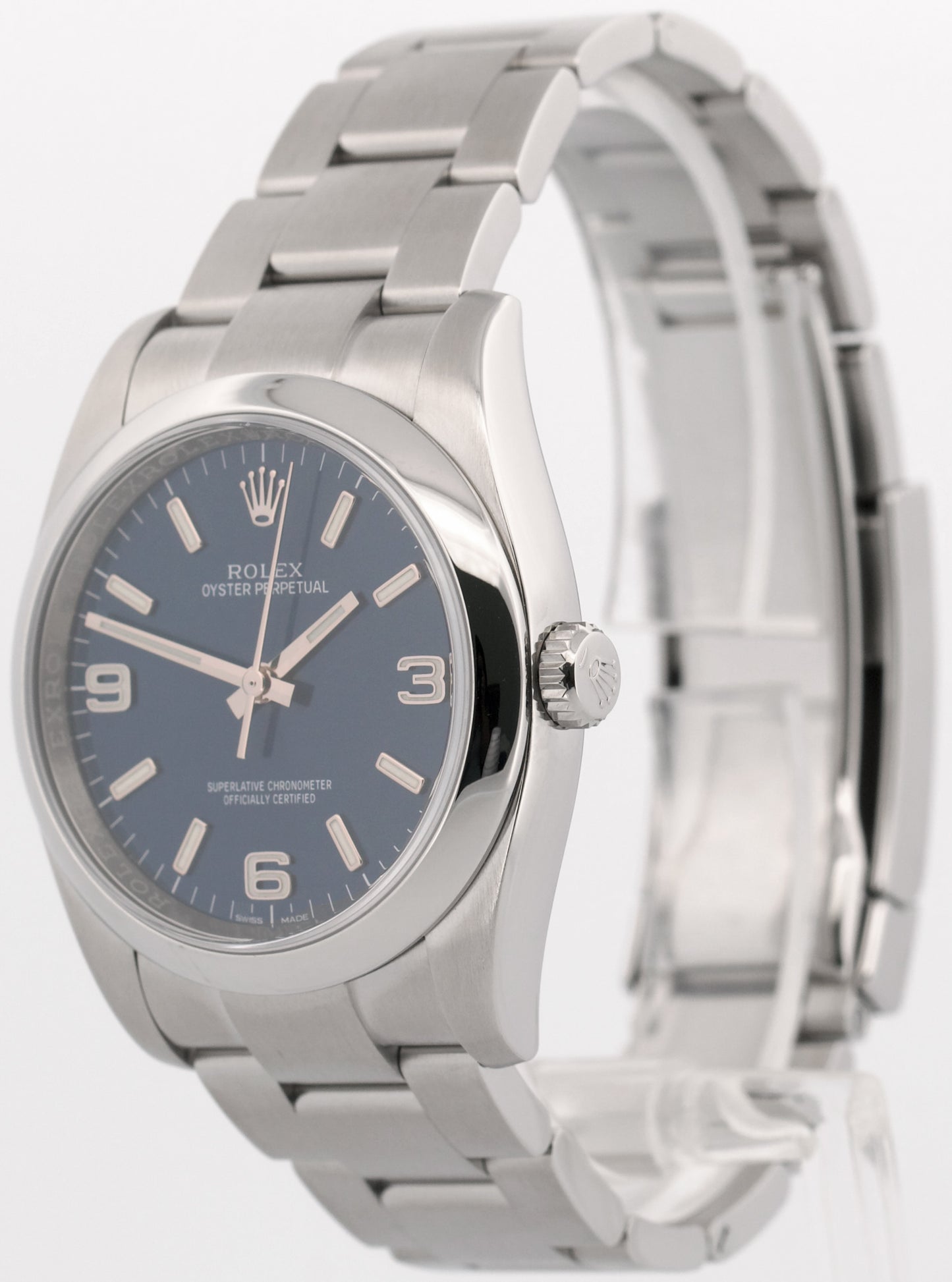 2017 PAPERS Rolex Oyster Perpetual 36mm BLUE 3-6-9 Stainless Steel 116000 BOX