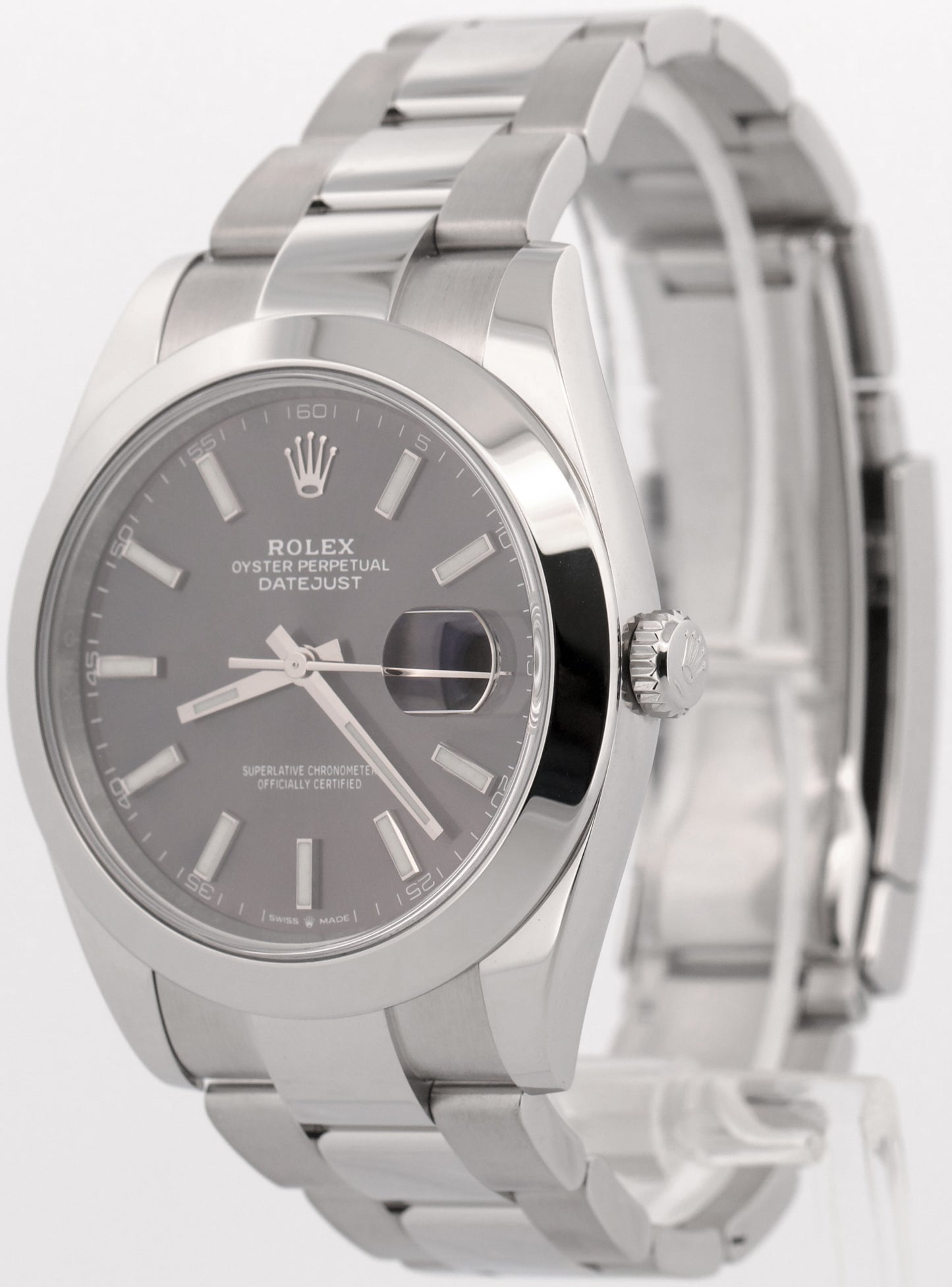 2019 PAPERS Rolex DateJust 41 RHODIUM Stainless Smooth OYSTER 41mm 126300 BOX