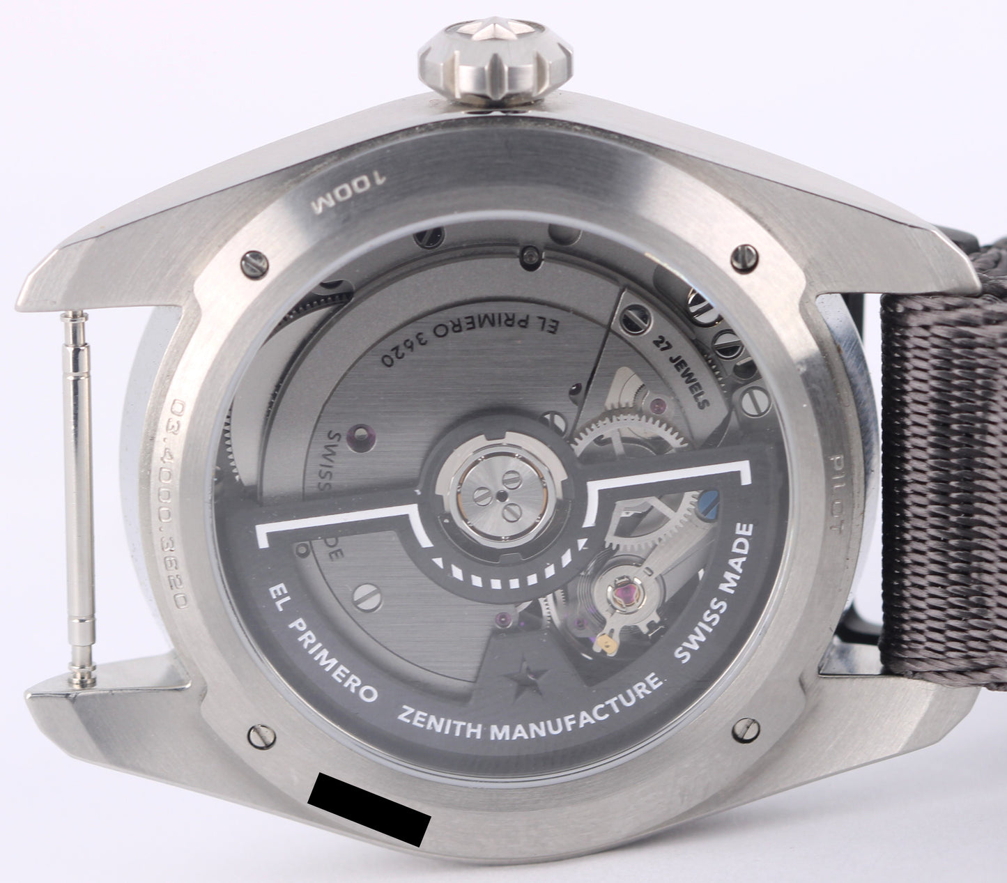 Zenith Pilot Automatic Black Corrugated 40mm 03.4000.3620/21.I001 Watch BOX