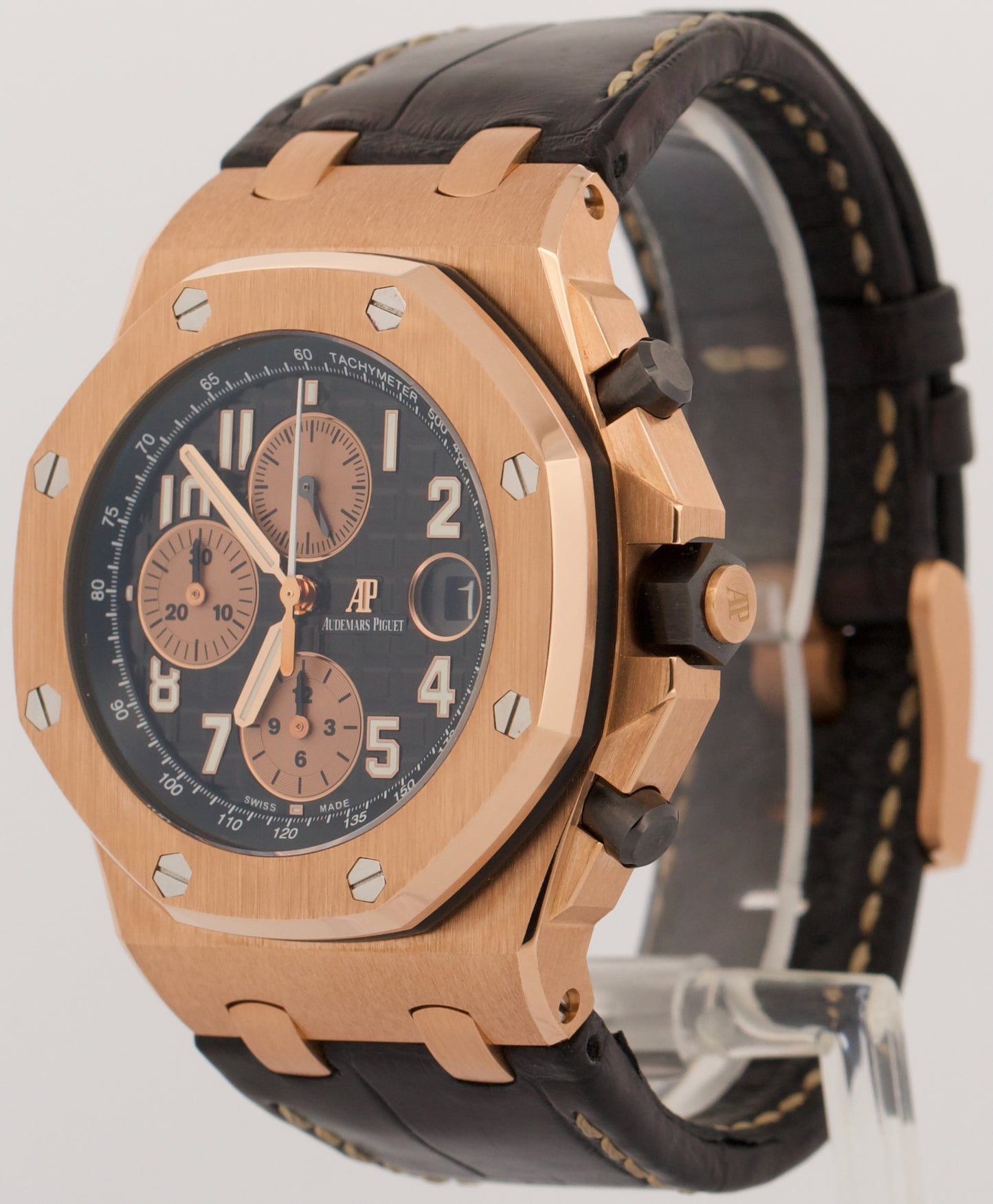 PAPERS Audemars Piguet Royal Oak Offshore BLACK 18K Rose Gold 42mm 26470OR BOX