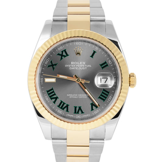 MINT PAPERS Rolex DateJust 41 Wimbledon 18K Gold Two-Tone 41mm Oyster 126333 BOX