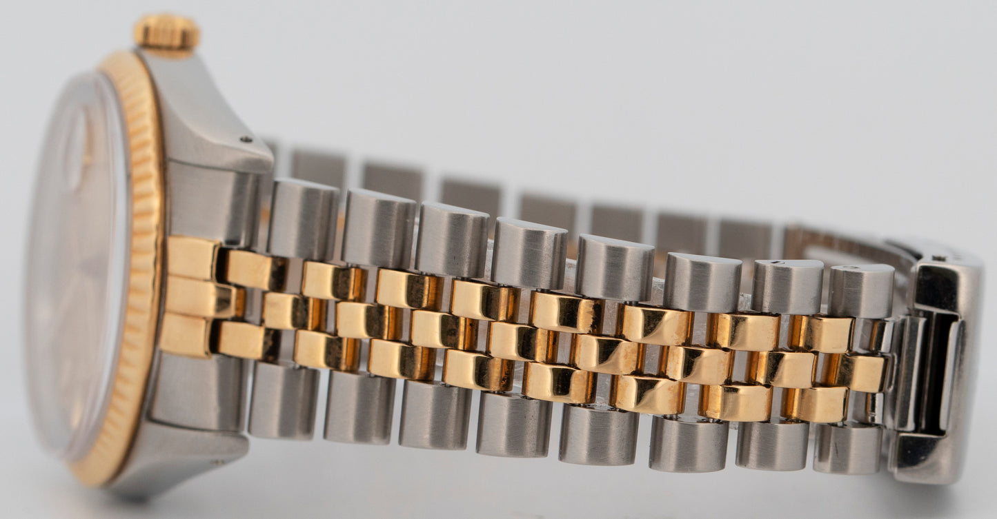 Rolex DateJust 36mm Champagne Jubilee 18K Yellow Gold JUBILEE Steel 16233 Watch