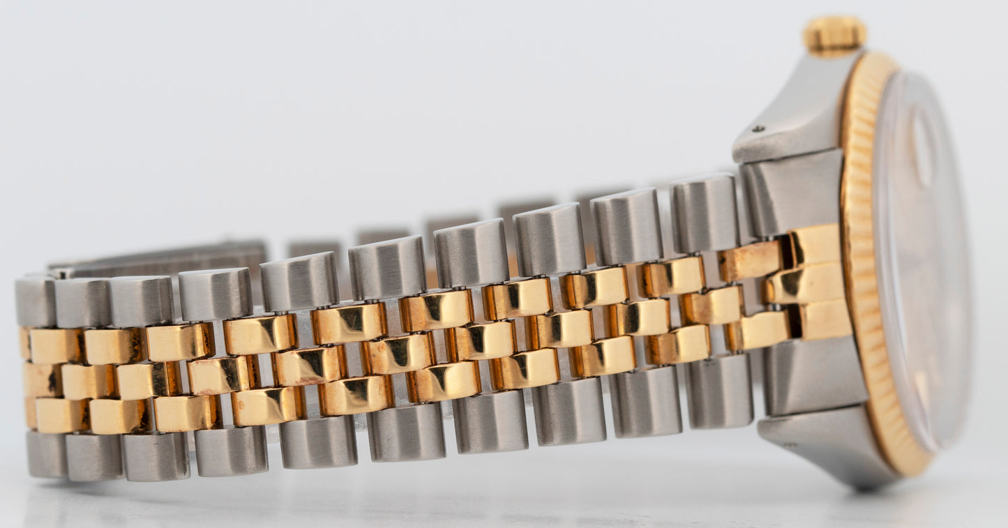Rolex DateJust 36mm Champagne Jubilee 18K Yellow Gold JUBILEE Steel 16233 Watch