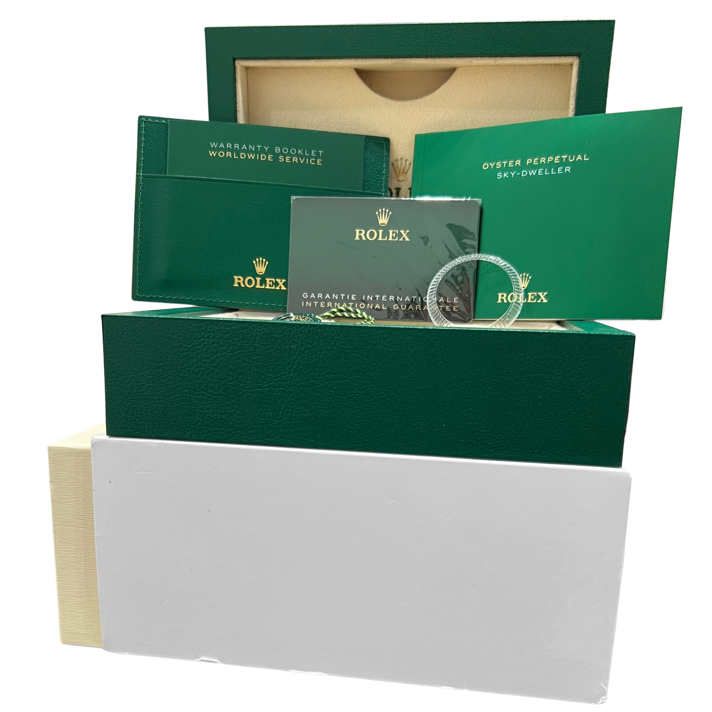 2024 PAPERS Rolex Sky-Dweller BLACK Two-Tone Gold Steel 42mm 336933 Watch BOX