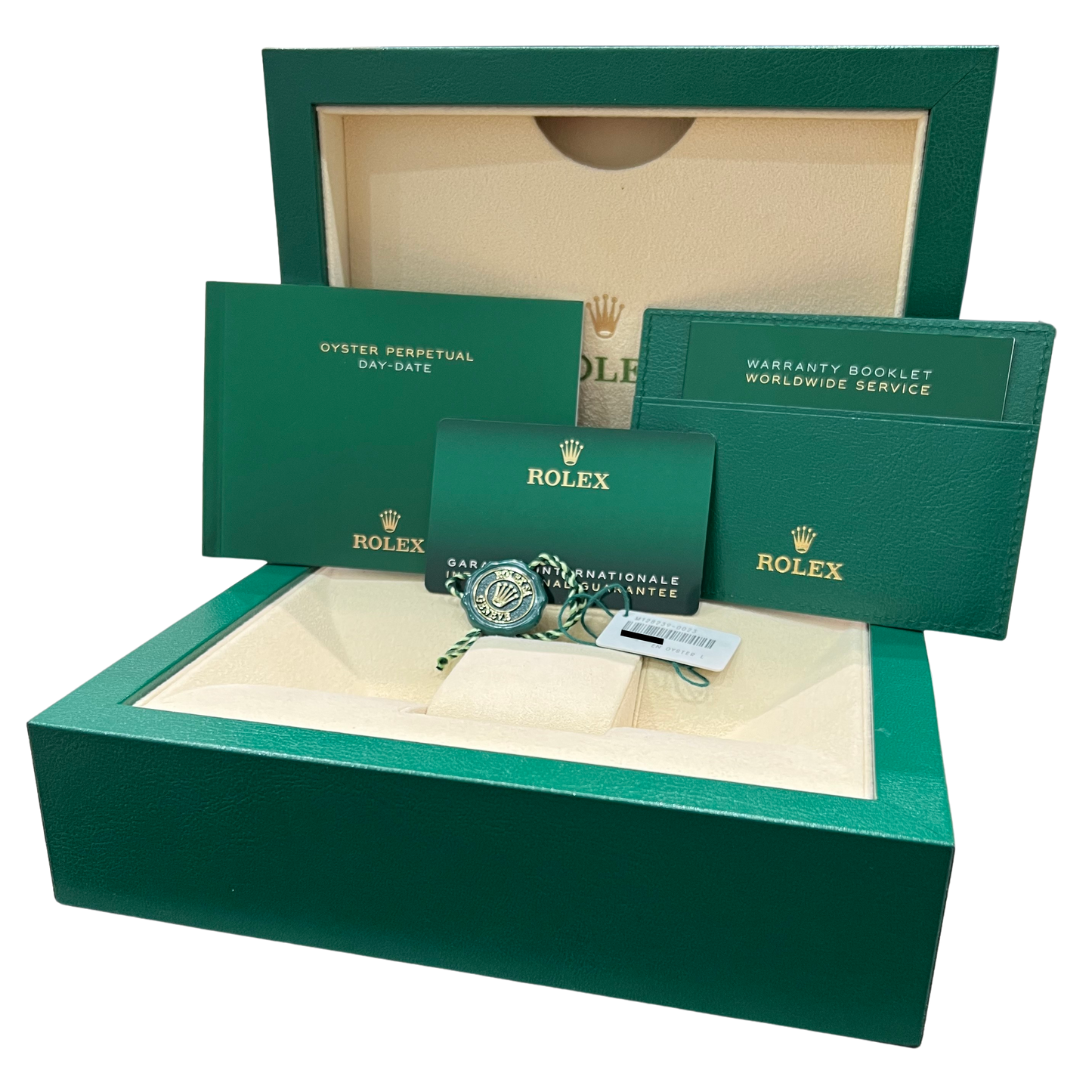 2023 PAPERS Rolex Day-Date President BLUE Ombre White Gold 36mm 128239 Watch BOX