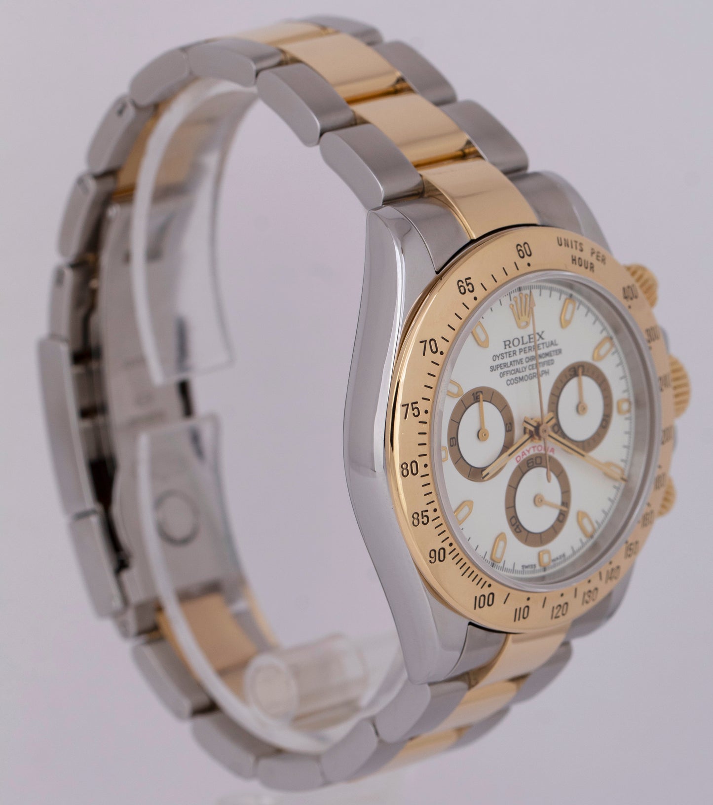 MINT PAPERS Rolex Daytona Cosmograph 40mm White Two-Tone Gold 116523 Watch B+P