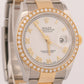 MINT Rolex DateJust WHITE ROMAN DIAMOND 36mm 18K Yellow Gold Oyster Steel 126203
