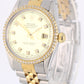 VINTAGE Rolex DateJust Two-Tone 18k Gold Champagne DIAMOND 36mm 16013 Watch
