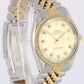 VINTAGE Rolex DateJust Two-Tone 18k Gold Champagne DIAMOND 36mm 16013 Watch