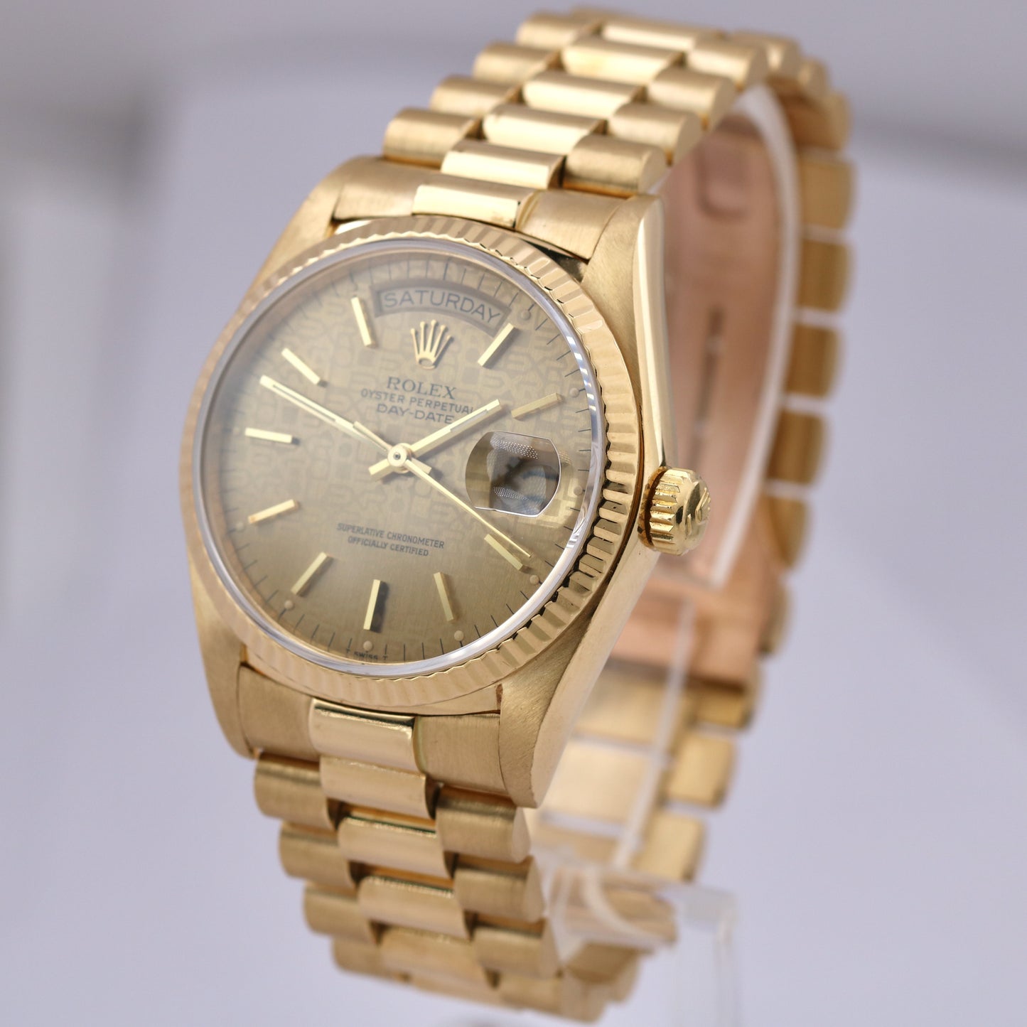 PAPERS Rolex Day-Date President CHAMPAGNE JUBILEE DIAL 36mm 18K Gold 18038 B+P