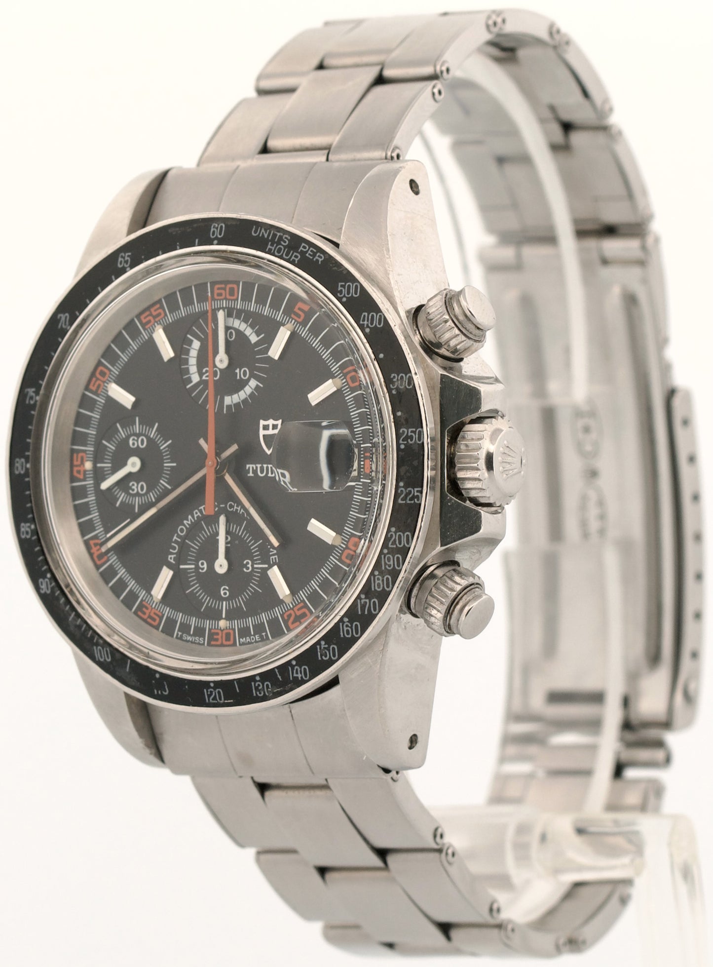 VINTAGE 1977 Tudor Big Block 40mm MONTE CARLO Black Stainless Automatic 9420/0