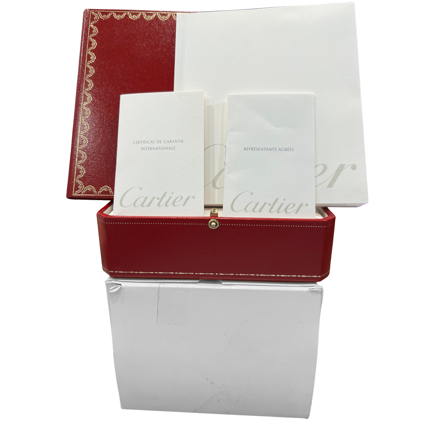 Cartier Tank Américaine WHITE 18K White Gold 26mm x 45mm 1741 Watch BOX