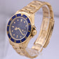 Rolex Submariner Date BLUE 18K Yellow Gold 40mm Oyster Automatic 16808 Watch