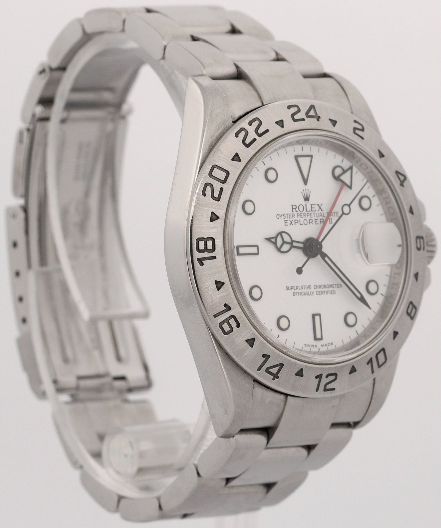 Rolex Explorer II POLAR WHITE 3816 Stainless Steel NO-HOLES 40mm REHAUT 16570