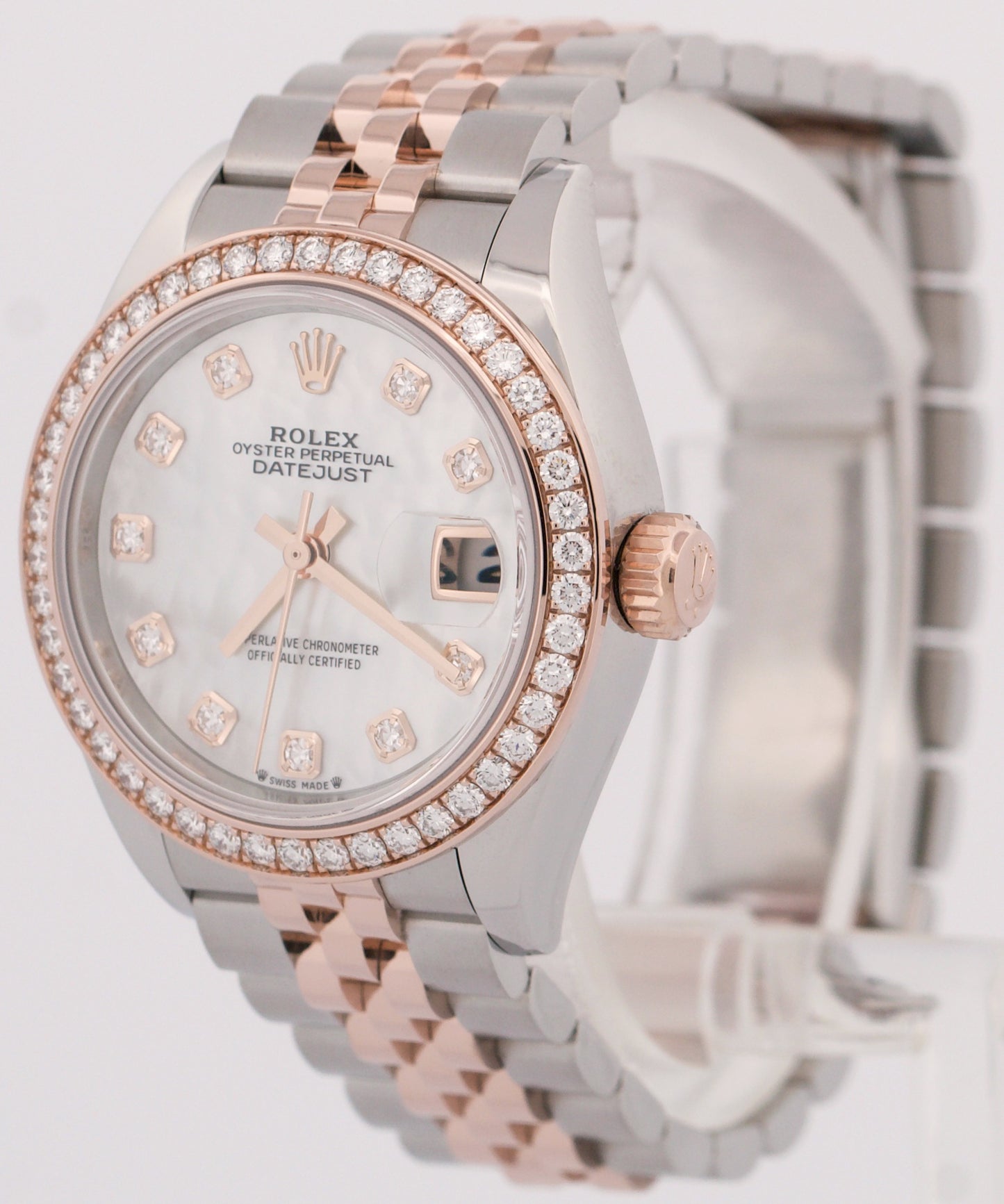 MINT Rolex DateJust FACTORY MOP DIAMOND 28mm Steel JUBILEE 18K Gold 279381RBR