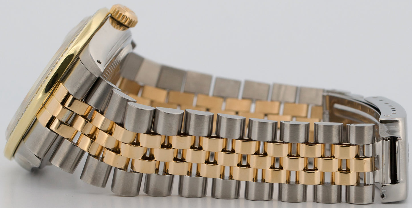 Rolex DateJust 36mm CHAMPAGNE DIAMOND Two-Tone 18K Yellow Gold JUBILEE 16013