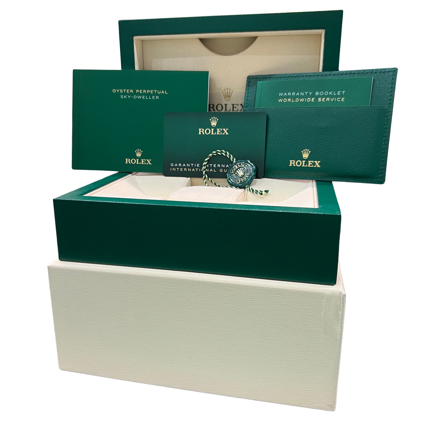 2021 PAPERS Rolex Sky-Dweller WHITE Stainless Steel 42mm 326934 Watch BOX