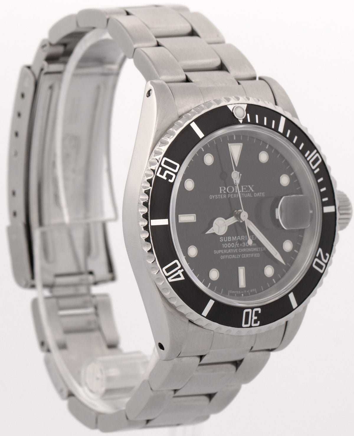 1991 Rolex Submariner Date BLACK Stainless Steel 40mm Oyster Dive Watch 16610
