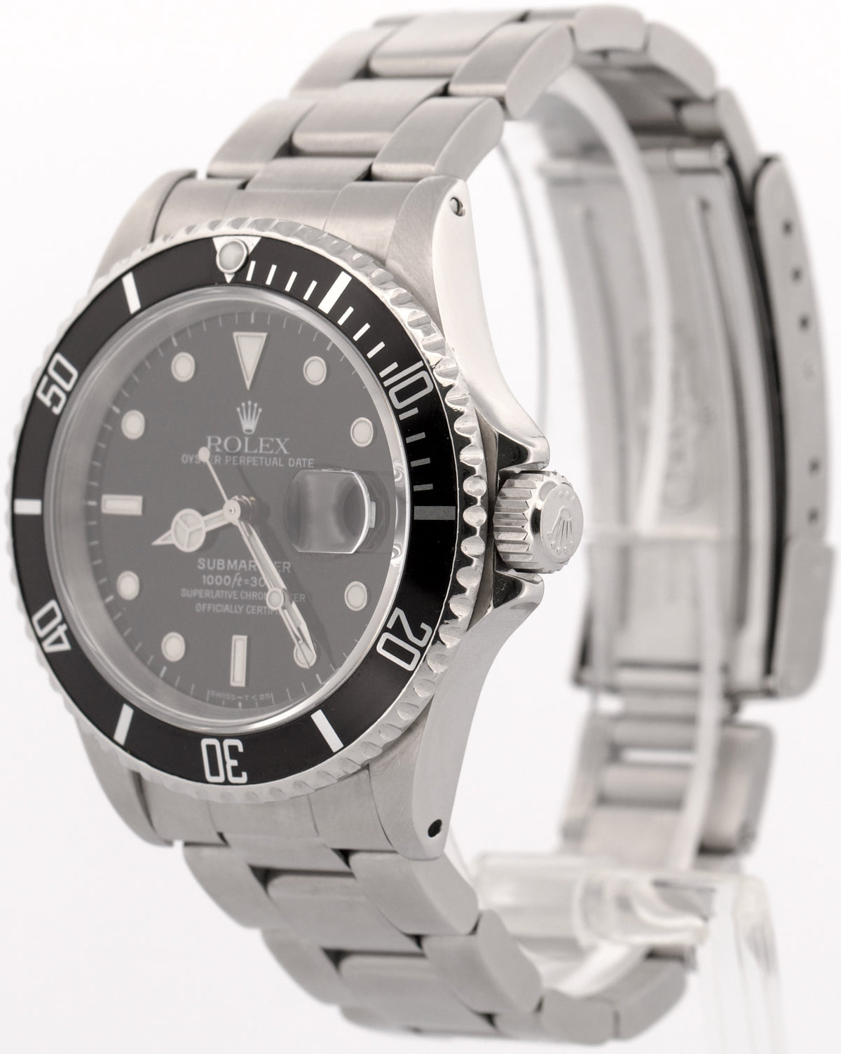 1991 Rolex Submariner Date BLACK Stainless Steel 40mm Oyster Dive Watch 16610