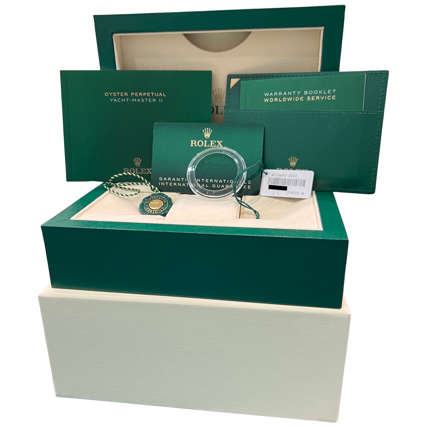 NOS 2020 PAPERS Rolex Yacht-Master II WHITE Steel 44mm 116680 Watch BOX