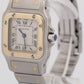 Ladies Cartier Santos Galbee IVORY ROMAN Quartz 24mm Two-Tone 18K Watch 1057930