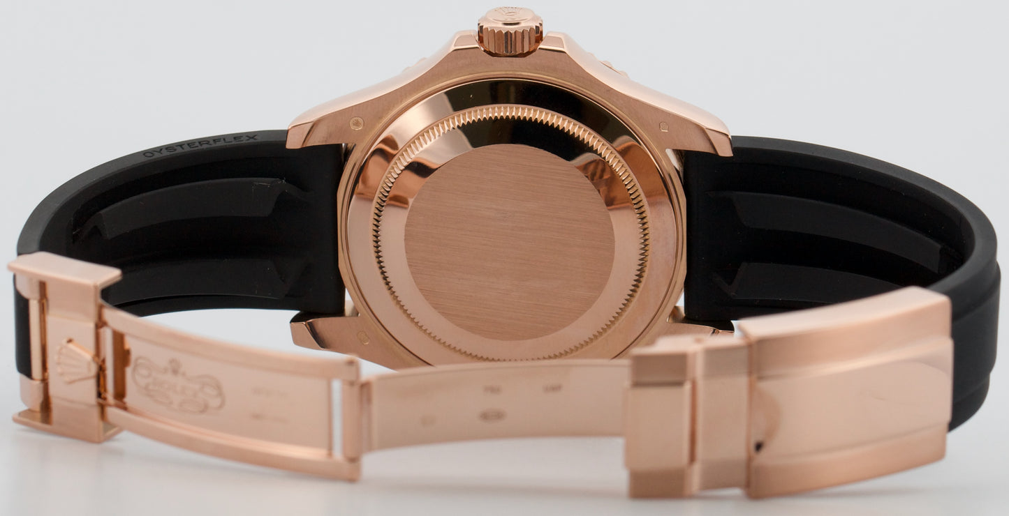 Rolex Yacht-Master BLACK 18K Rose Gold OYSTERFLEX Rubber Everose 40mm 116655