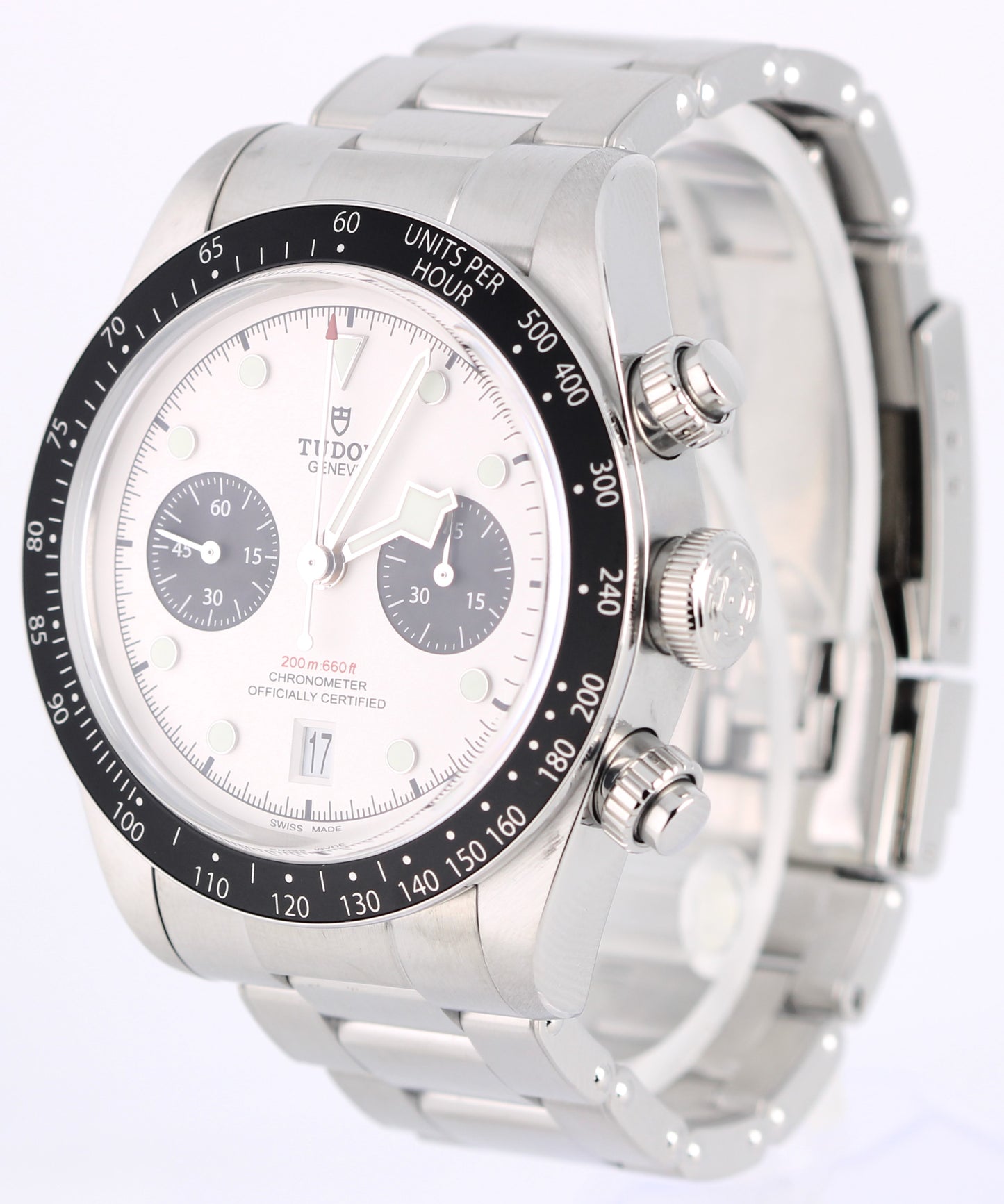 Tudor Black Bay Chrono Panda Black White Stainless Steel 41mm 79360N Watch