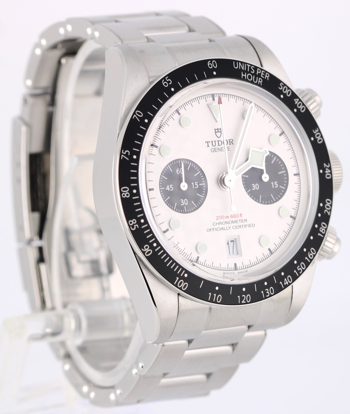 Tudor Black Bay Chrono Panda Black White Stainless Steel 41mm 79360N Watch