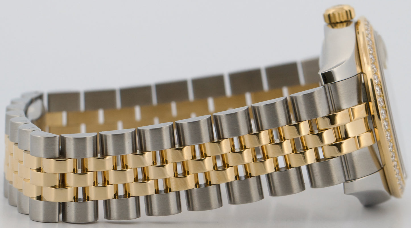 Rolex DateJust FACTORY CHAMPAGNE DIAMOND 31mm 18K Gold SUPER JUBILEE 178383