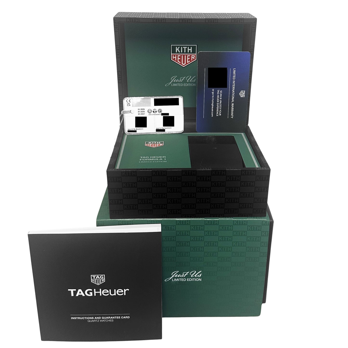 NEW PAPERS Tag Heuer KITH Formula 1 Eggshell 35mm GREEN BEZEL WA121N.BA0023 BOX