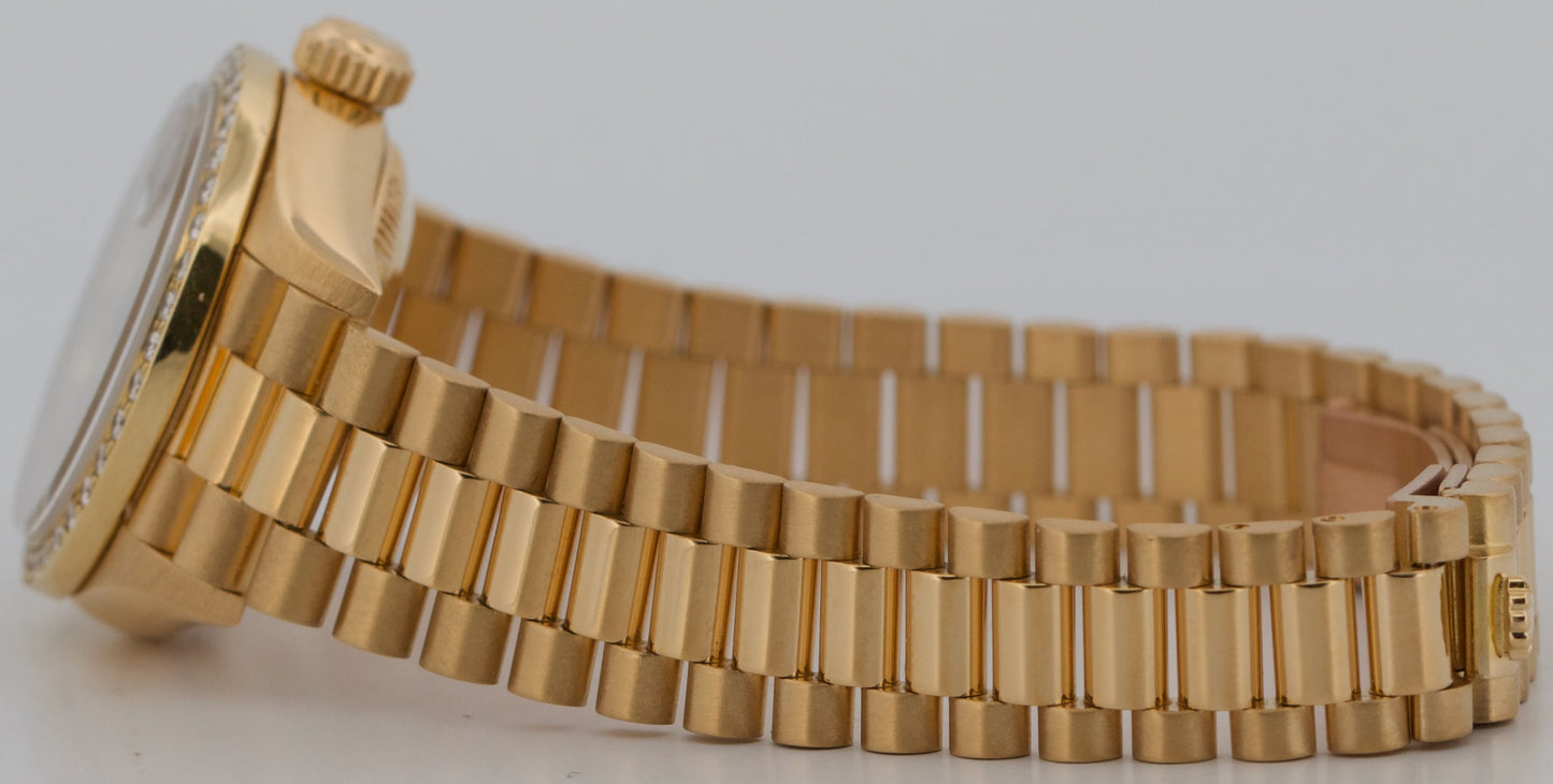 Ladies 1995 Rolex DateJust President BLUE DIAMOND 18K Yellow Gold 26mm 69178