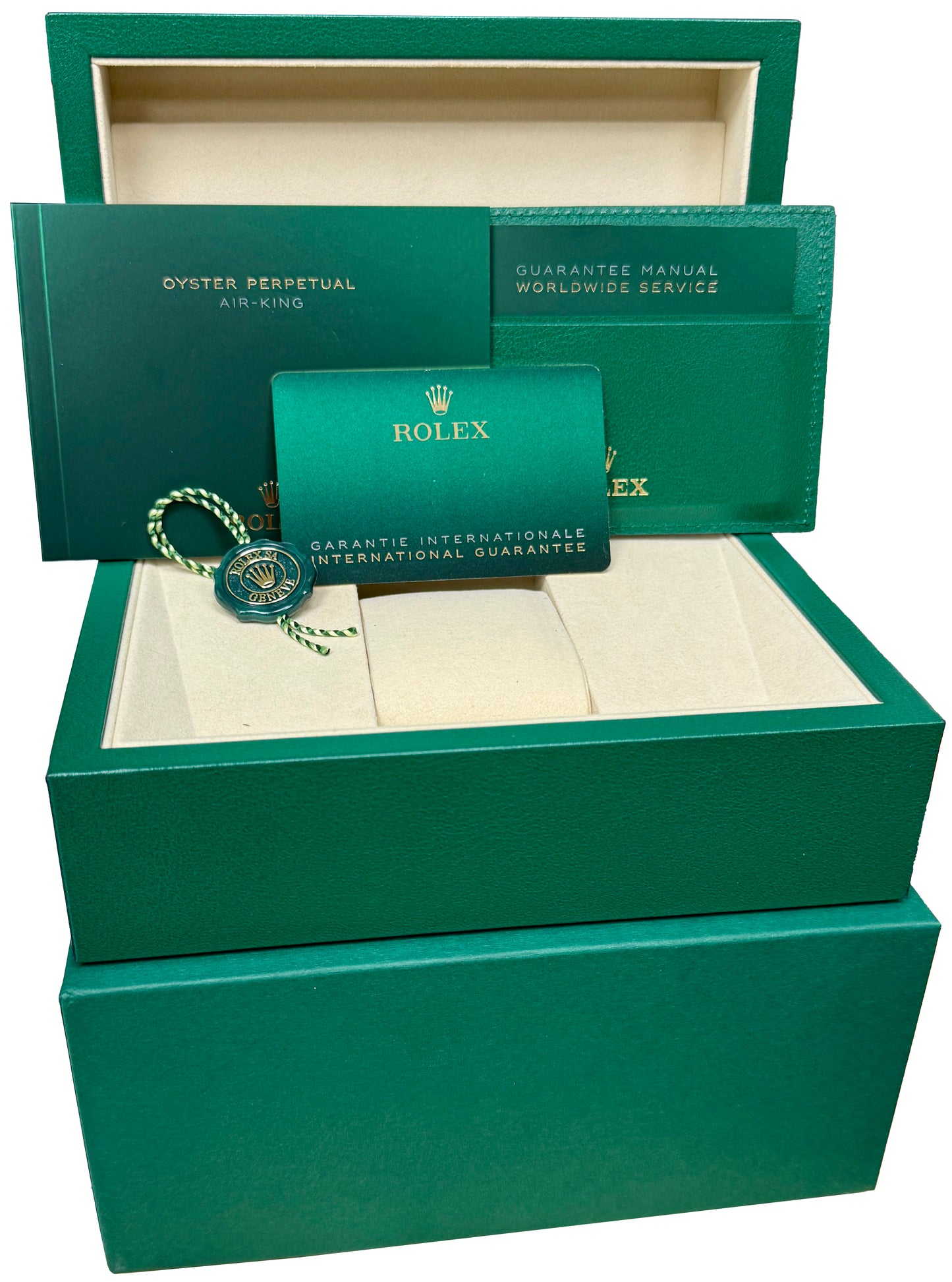 2025 PAPERS Rolex Air-King 40mm Green BLACK Stainless Steel Watch 126900 BOX