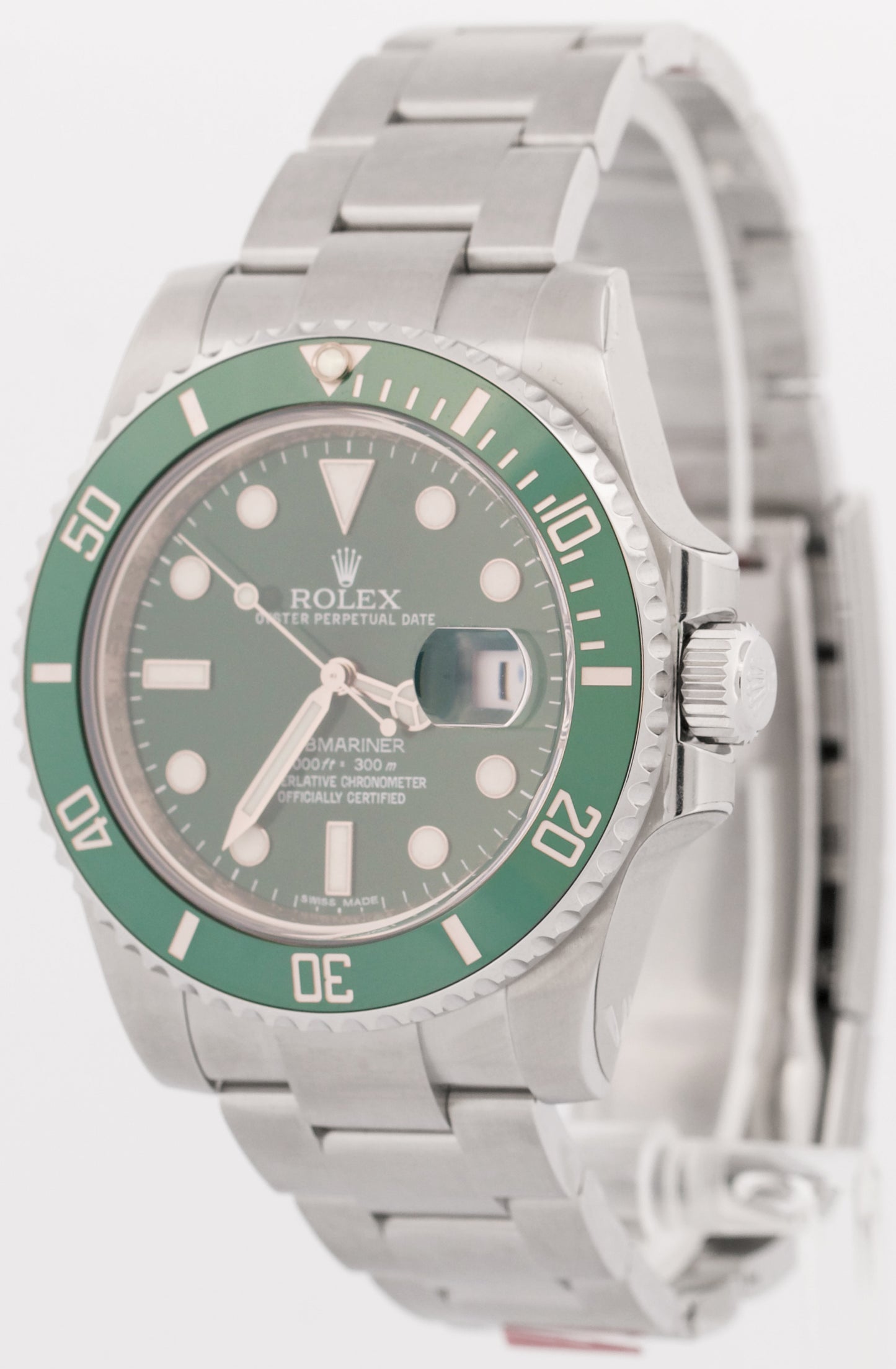 NOS STICKERED PAPERS Rolex Submariner Date HULK Green Steel 40mm 116610 LV BOX
